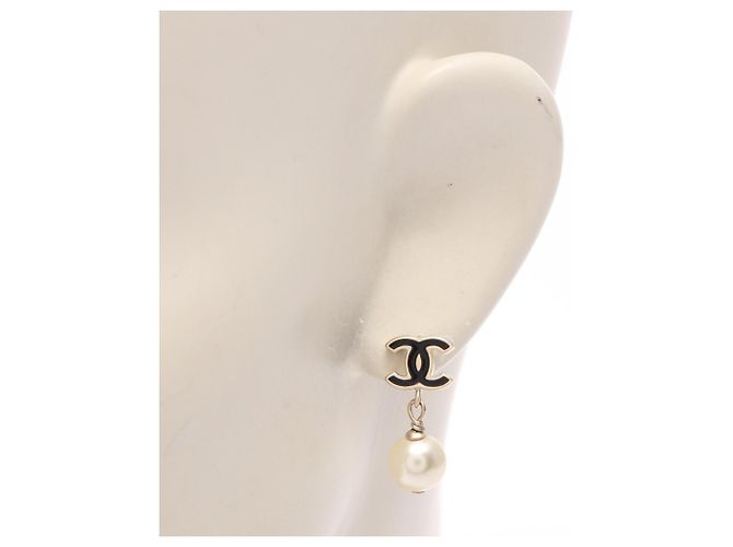 Chanel Coco Mark vergoldete Stecker-Ohrringe Golden - Ansicht 4