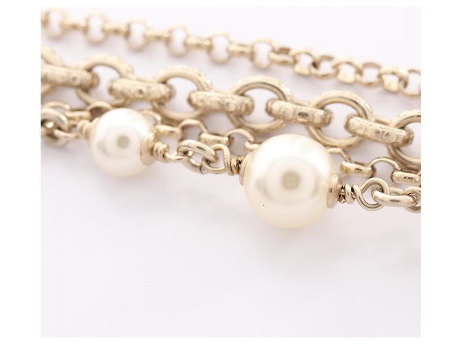 Pulseira Charm Coco Mark da Chanel Rosa Branco Dourado - vista 7