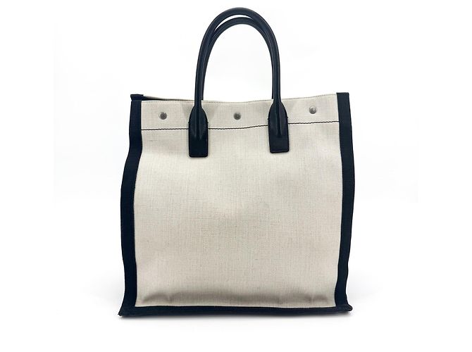 Autre Marque Saint Laurent Rive Gauche Shopper Canvas Tall Blanc - vue 2