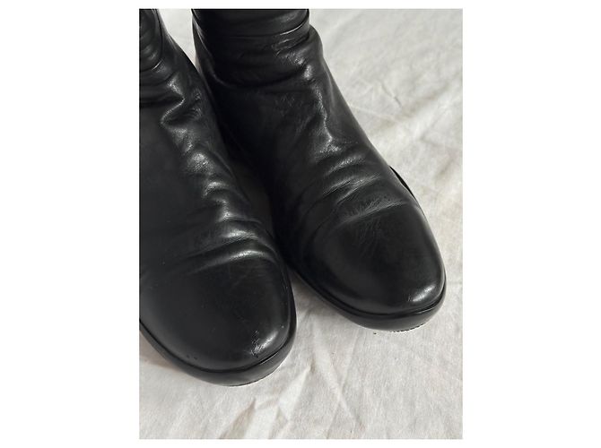 Prada Black Leather Knee-High Boots - view 5