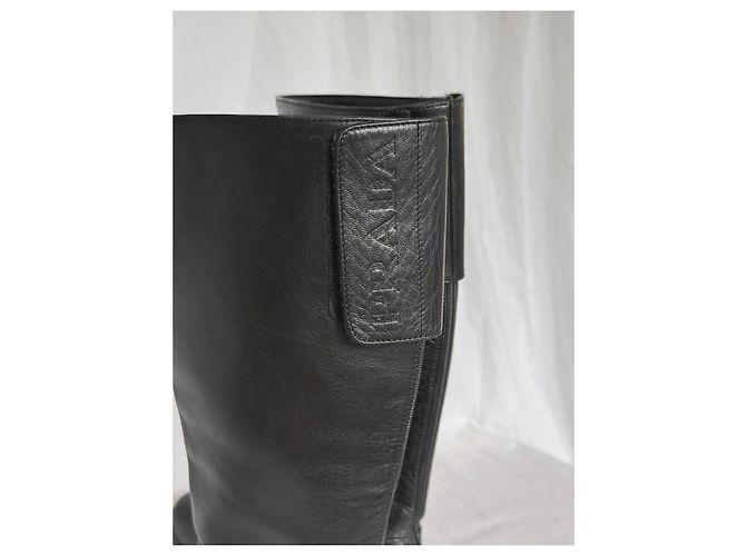 Prada Black Leather Knee-High Boots - view 7