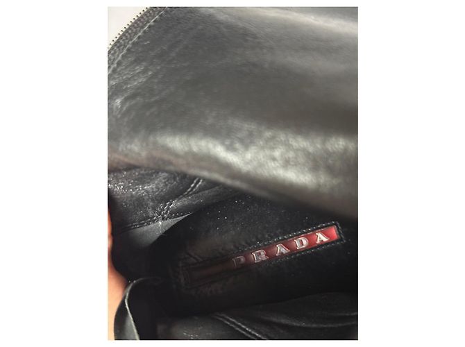 Prada Black Leather Knee-High Boots - view 8