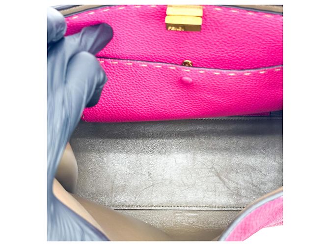Fendi Selleria Peekaboo Essenzialmente Pelle Rosa - vista 5