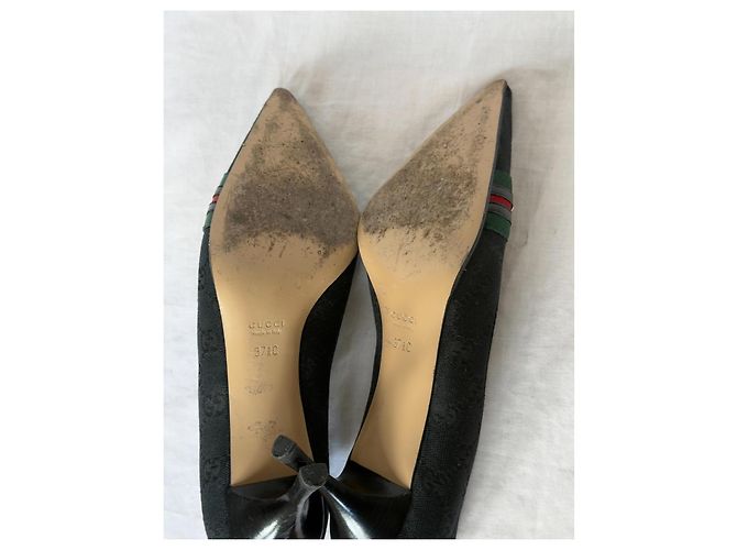 Gucci GG Monogramm-Canvas-Pumps mit Web-Detail Schwarz - Ansicht 11