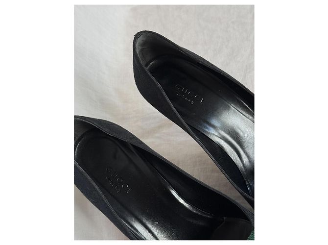 Gucci GG Monogramm-Canvas-Pumps mit Web-Detail Schwarz - Ansicht 7