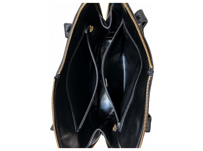 Borsa Tote Chanel CC in Pelle Caviar Nera Nero - vista 8