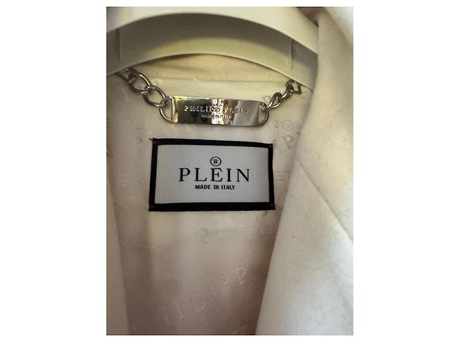 Philipp Plein Weißer Mantel mit Fransen - Ansicht 5