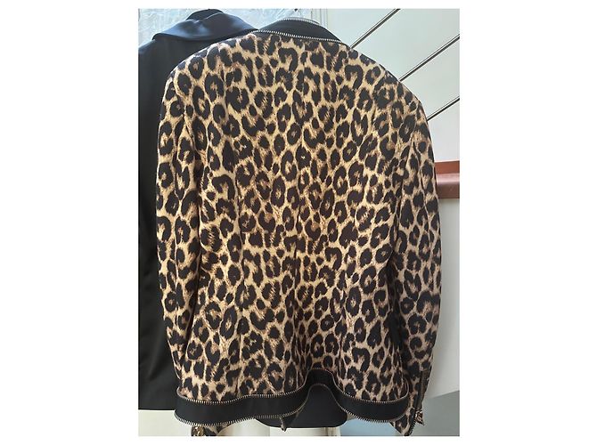 Chaqueta Philipp Plein Estampado Leopardo Cuero Castaño Negro - vista 2