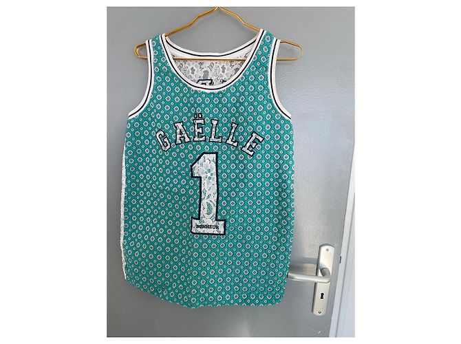 Autre Marque Gaëlle Top sin mangas de encaje y algodón Blanco Verde - vista 13