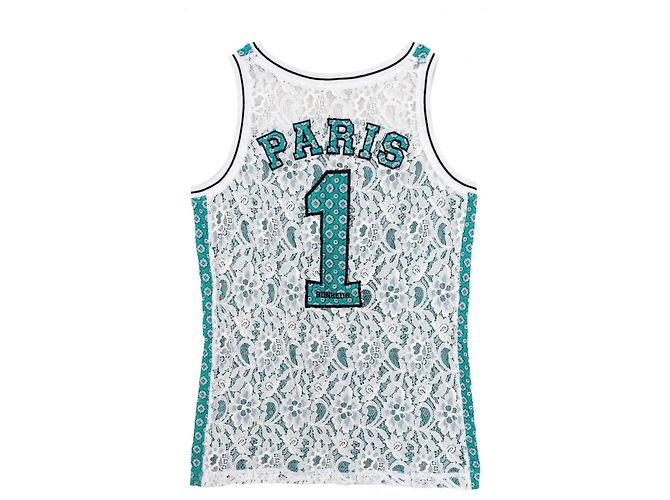 Autre Marque Gaëlle Top sin mangas de encaje y algodón Blanco Verde - vista 2