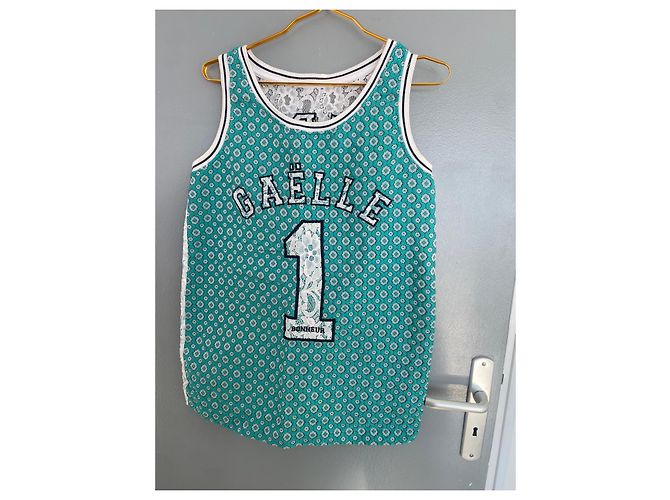 Autre Marque Gaëlle Top sin mangas de encaje y algodón Blanco Verde - vista 5