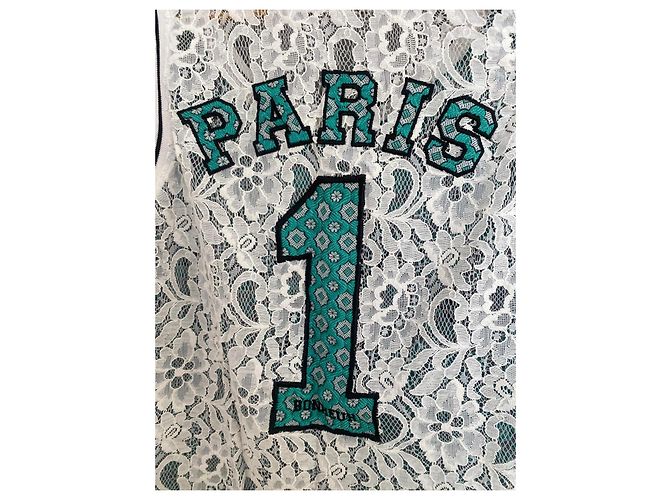 Autre Marque Gaëlle Top sin mangas de encaje y algodón Blanco Verde - vista 7