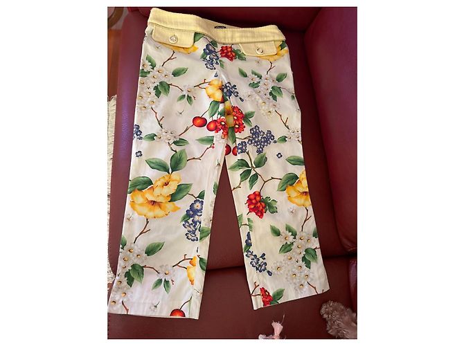 Dolce & Gabbana D&G Ensemble Veste et Pantalon Imprimé Floral Blanc Rouge Bleu Beige Vert Jaune - vue 2