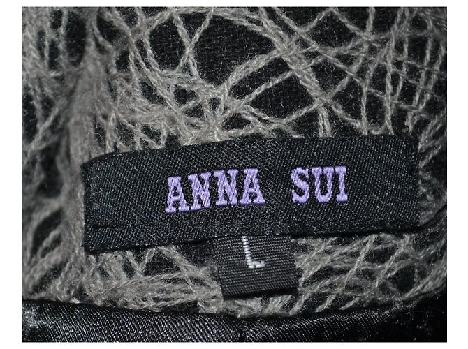 Abrigo de lana Anna Sui estampado abstracto Negro Blanco Gris - vista 5