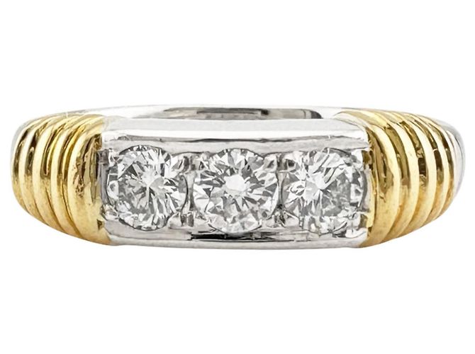 Christian Dior Ehering aus Platin und Gold Silber Golden - Ansicht 3