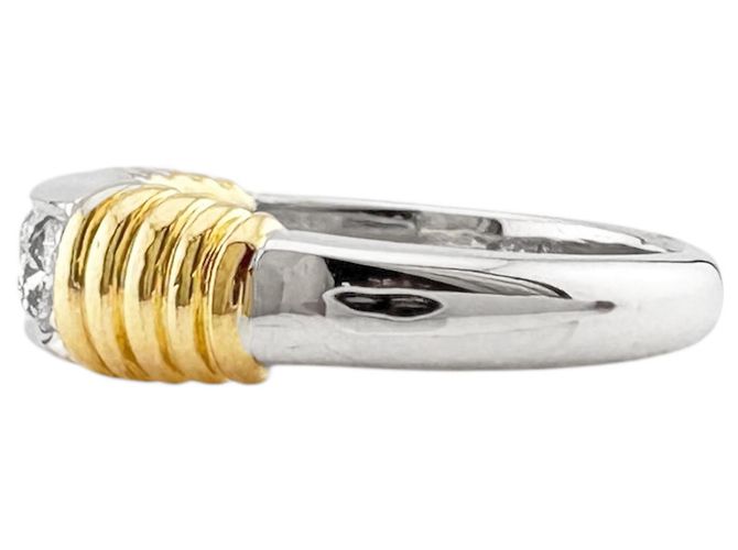 Christian Dior Ehering aus Platin und Gold Silber Golden - Ansicht 4