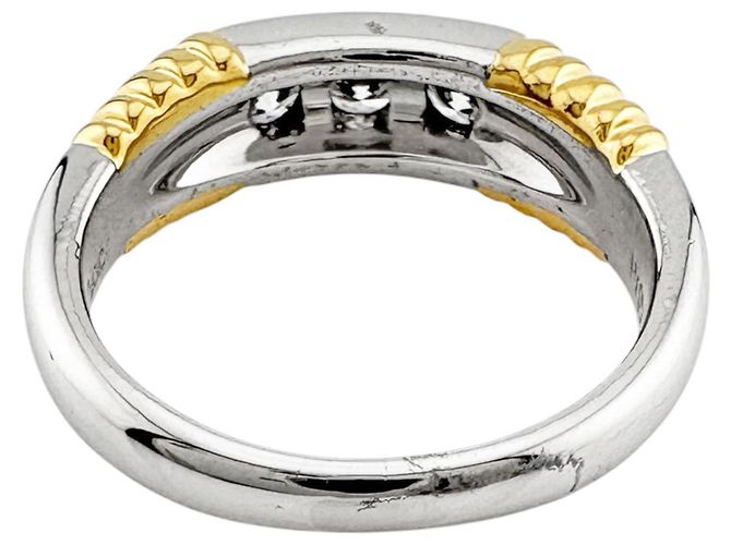Christian Dior Ehering aus Platin und Gold Silber Golden - Ansicht 5
