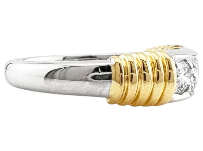 Christian Dior Ehering aus Platin und Gold Silber Golden - Ansicht 6