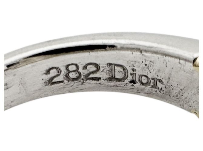 Christian Dior Ehering aus Platin und Gold Silber Golden - Ansicht 7