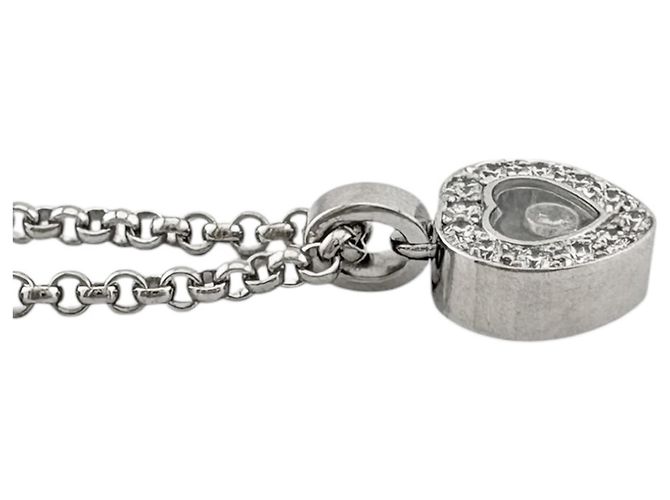 Chopard Happy Diamonds Halskette aus 18K Weißgold Silber - Ansicht 4
