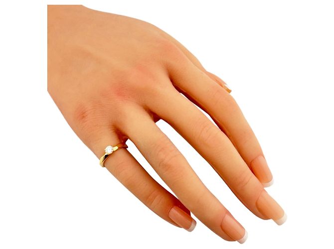 Anello solitario Boucheron Facette in oro giallo 18K D'oro - vista 2