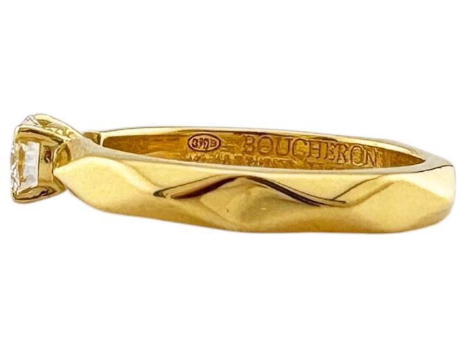 Anello solitario Boucheron Facette in oro giallo 18K D'oro - vista 4