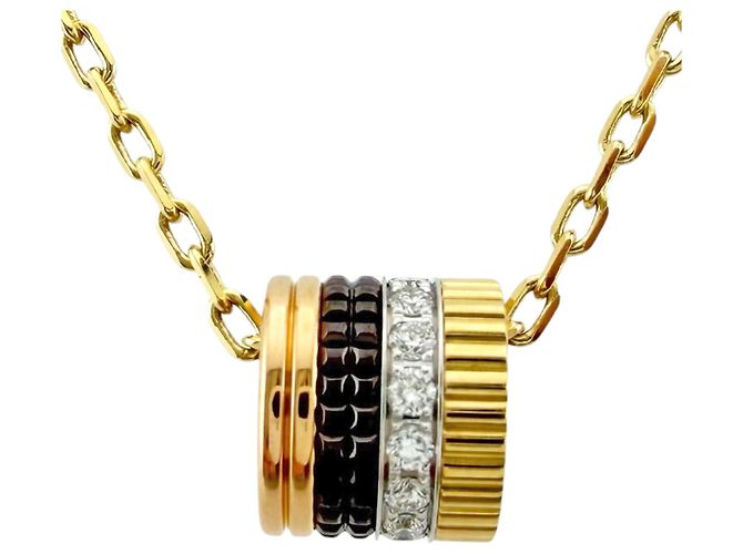 Collar Boucheron Quatre Classic Castaño Plata Dorado - vista 3