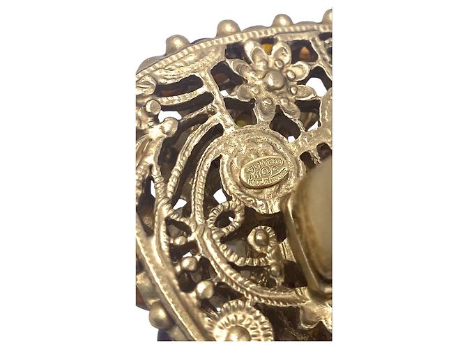 Anello Chanel Gripoix Saint Tropez Marrone Bianco D'oro - vista 9
