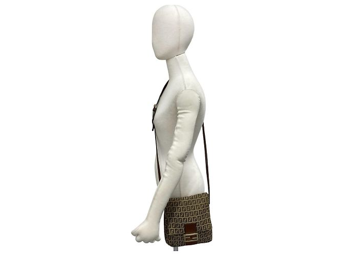 Fendi Vintage Zucchino FF Pattern Schultertasche Braun - Ansicht 2