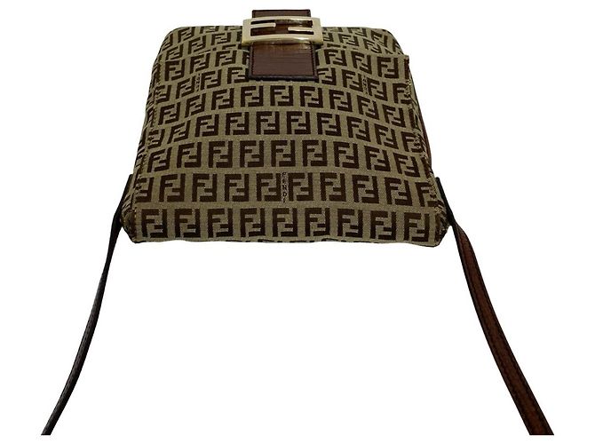 Fendi Vintage Zucchino FF Pattern Schultertasche Braun - Ansicht 4