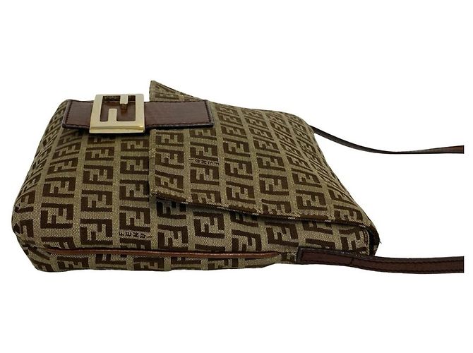 Fendi Vintage Zucchino FF Pattern Schultertasche Braun - Ansicht 6