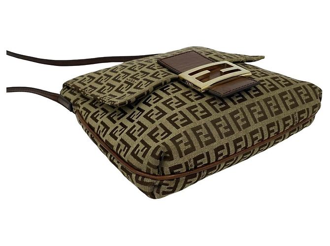 Fendi Vintage Zucchino FF Pattern Schultertasche Braun - Ansicht 7