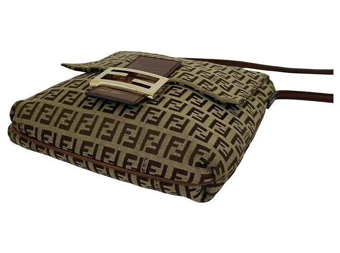 Fendi Vintage Zucchino FF Pattern Schultertasche Braun - Ansicht 8