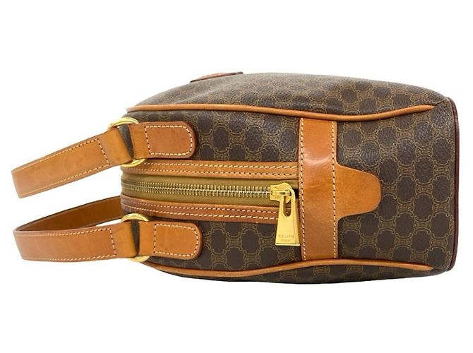 Céline Celine Vintage Macadam Blazon Pattern Triomphe Handbag Brown - view 5