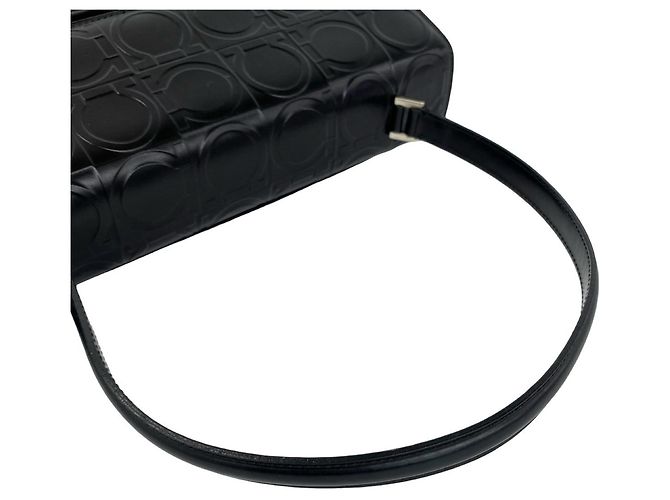 Borsa a spalla media in pelle embossed Gancini Salvatore Ferragamo Nero - vista 4