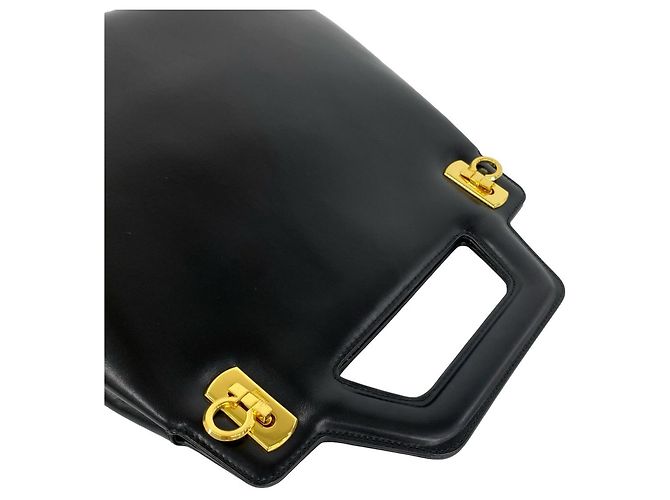 Gancini Borsa a tracolla 2-way in pelle nera Salvatore Ferragamo Nero - vista 4