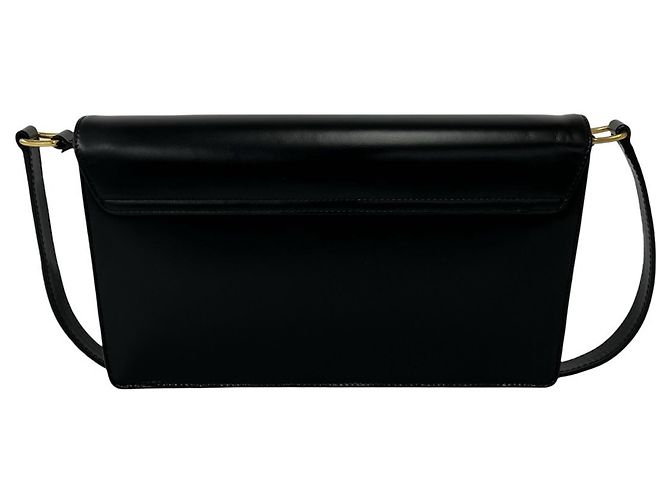 Céline Borsa a spalla Celine in pelle di vitello con logo Triomphe Nero - vista 3