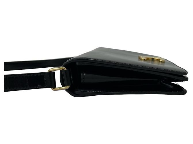 Céline Borsa a spalla Celine in pelle di vitello con logo Triomphe Nero - vista 5