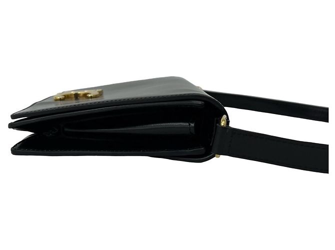 Céline Borsa a spalla Celine in pelle di vitello con logo Triomphe Nero - vista 6