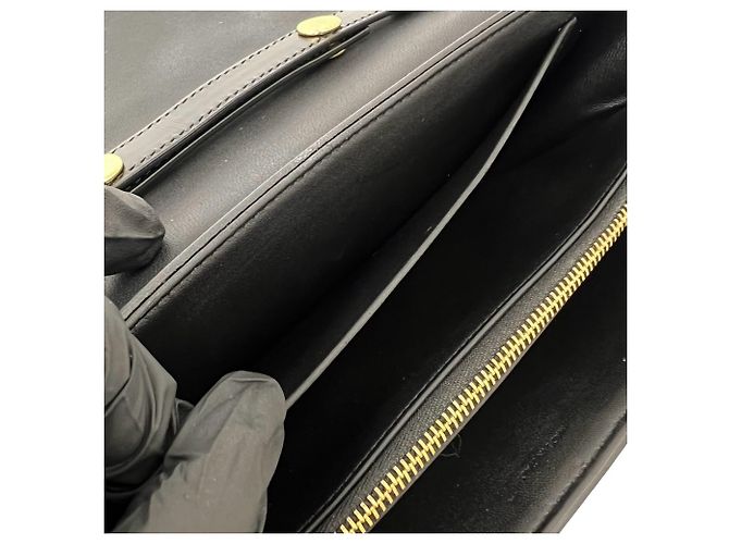 Céline Borsa a spalla Celine in pelle di vitello con logo Triomphe Nero - vista 9