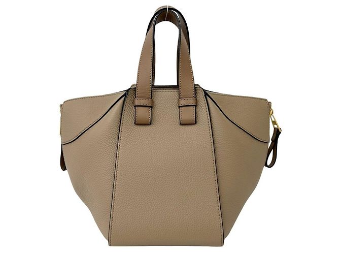 Loewe Hammock Compact Anagram Logo Leder 2-Wege Schultertasche Beige - Ansicht 3