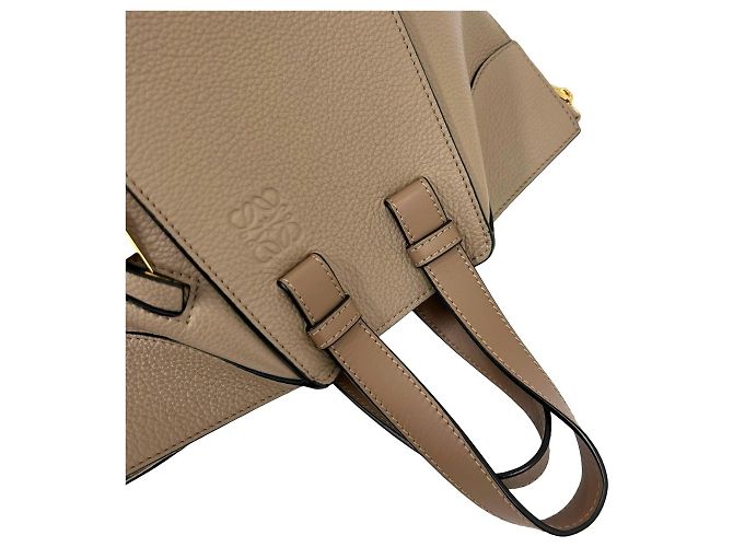 Loewe Hammock Compact Anagram Logo Leder 2-Wege Schultertasche Beige - Ansicht 4