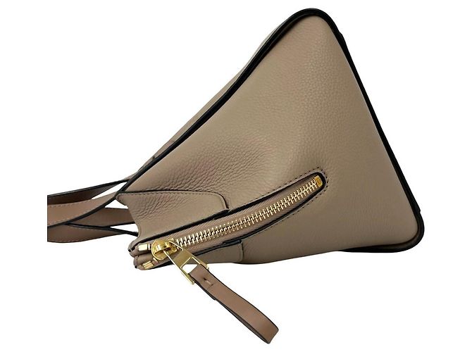 Loewe Hammock Compact Anagram Logo Leder 2-Wege Schultertasche Beige - Ansicht 5