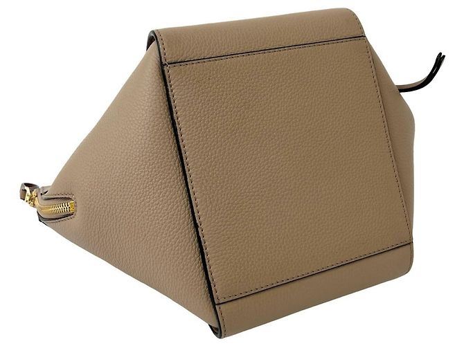 Loewe Hammock Compact Anagram Logo Leder 2-Wege Schultertasche Beige - Ansicht 7