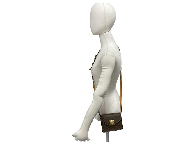 Céline CELINE Mini Schultertasche aus Leder Vintage Macadam Blazon Pattern Braun - Ansicht 2