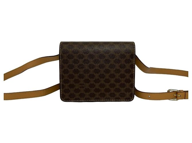 Céline CELINE Mini Schultertasche aus Leder Vintage Macadam Blazon Pattern Braun - Ansicht 3