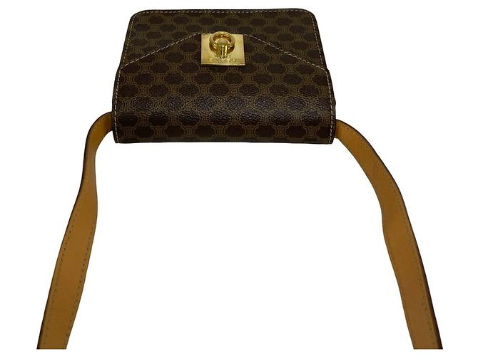 Céline CELINE Mini Schultertasche aus Leder Vintage Macadam Blazon Pattern Braun - Ansicht 4