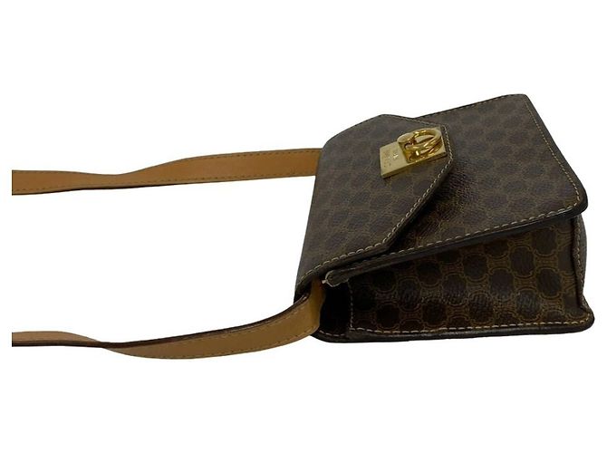Céline CELINE Mini Schultertasche aus Leder Vintage Macadam Blazon Pattern Braun - Ansicht 5