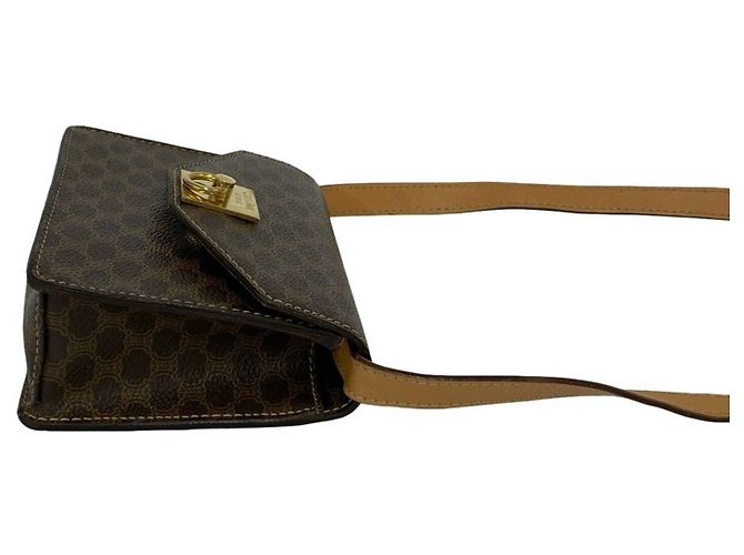 Céline CELINE Mini Schultertasche aus Leder Vintage Macadam Blazon Pattern Braun - Ansicht 6