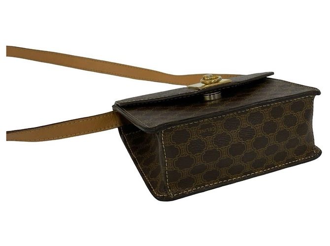 Céline CELINE Mini Schultertasche aus Leder Vintage Macadam Blazon Pattern Braun - Ansicht 7